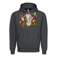 Smoke mardi gras goat fleur de lis Zipper Hoodie - RanaPortraitStore