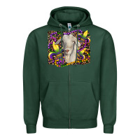 Sports Green mardi gras goat fleur de lis Zipper Hoodie - RanaPortraitStore
