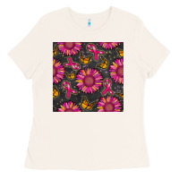 Bone breast cancer sunflower seamless pattern Ladies Tee - BundleAndBundleShop