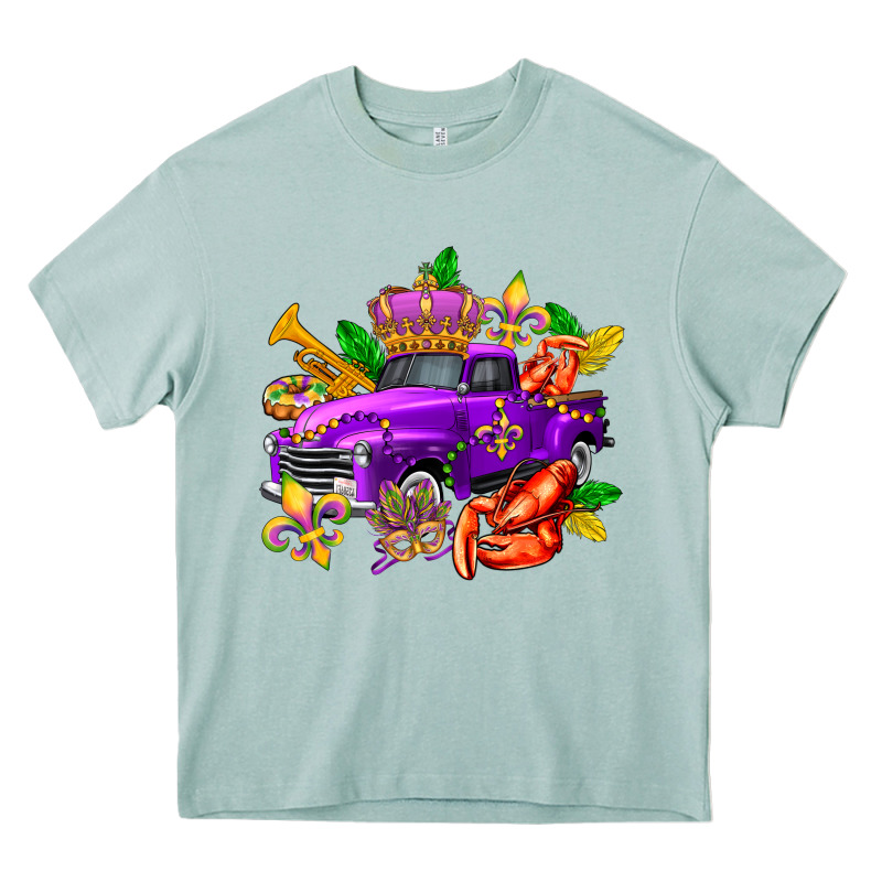 Mardi Gras Truck Olivia Heavy Core Tee by OliviaCreatesArt | Teevron