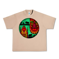 Burro african masks round earrings 3 Urban Heavy Tee - BundleAndBundleShop