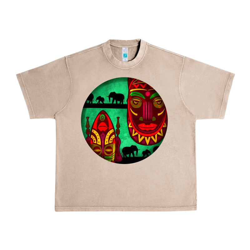 African Masks Round Earrings 3 Urban Heavy Tee by BundleAndBundleShop | Teevron