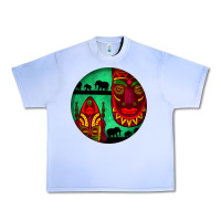 Grape Ice african masks round earrings 3 Urban Heavy Tee - BundleAndBundleShop