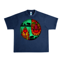 Navy african masks round earrings 3 Urban Heavy Tee - BundleAndBundleShop