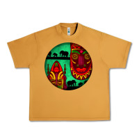 Peanut Butter african masks round earrings 3 Urban Heavy Tee - BundleAndBundleShop