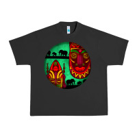 Pigment Black african masks round earrings 3 Urban Heavy Tee - BundleAndBundleShop