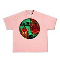 Salmon african masks round earrings 3 Urban Heavy Tee - BundleAndBundleShop