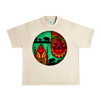 Sandshell african masks round earrings 3 Urban Heavy Tee - BundleAndBundleShop