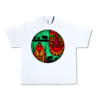 White african masks round earrings 3 Urban Heavy Tee - BundleAndBundleShop