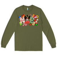 Army Green Noel Afro Girl Baby Long Sleeve Tee - CowhideDigitalArt