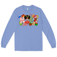 Colony Blue Noel Afro Girl Baby Long Sleeve Tee - CowhideDigitalArt