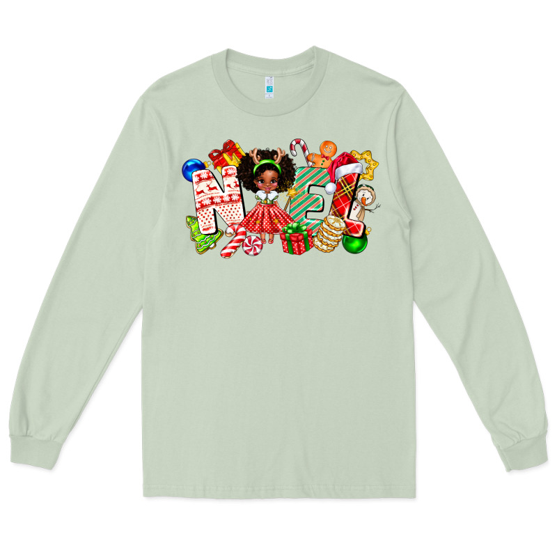 Noel Afro Girl Baby Long Sleeve Tee by CowhideDigitalArt | Teevron