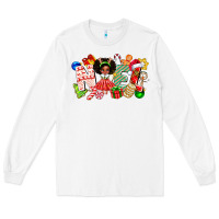 White Noel Afro Girl Baby Long Sleeve Tee - CowhideDigitalArt