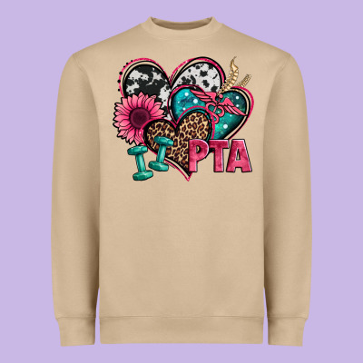 Pta Physical Therapy Assistant Hearts Heavyweight Sweatshirt Designed By Jasminsmagicworld
