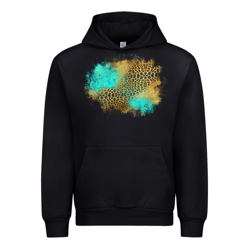 Turquoise Leopard Patch Urban Hoodie by Jasminsmagicworld | Teevron