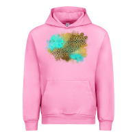 Fuchsia Pink turquoise leopard patch Urban Hoodie - Jasminsmagicworld