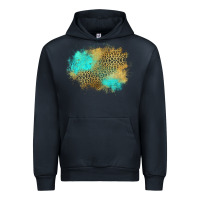 Navy turquoise leopard patch Urban Hoodie - Jasminsmagicworld