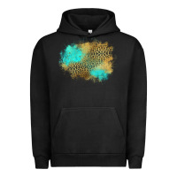 Pigment Black turquoise leopard patch Urban Hoodie - Jasminsmagicworld