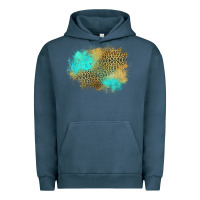 Pigment Midnight Navy turquoise leopard patch Urban Hoodie - Jasminsmagicworld