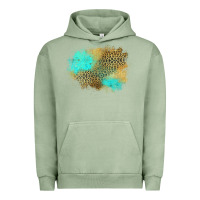 Pigment Oil Green turquoise leopard patch Urban Hoodie - Jasminsmagicworld