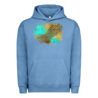 Pigment Pebble Blue turquoise leopard patch Urban Hoodie - Jasminsmagicworld
