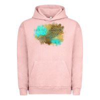 Pigment Salmon turquoise leopard patch Urban Hoodie - Jasminsmagicworld