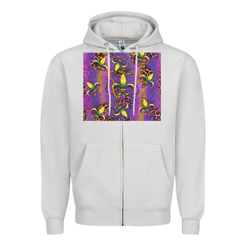 Mardi Gras Fleur De Lis Zipper Hoodie by RanaPortraitStore | Teevron