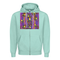 Seafoam mardi gras fleur de lis Zipper Hoodie - RanaPortraitStore