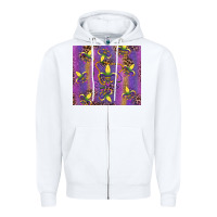 White mardi gras fleur de lis Zipper Hoodie - RanaPortraitStore