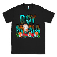 Black Boy Mama Flowers Cow Classic Tee - CowCowDesign