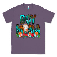 Lavender Boy Mama Flowers Cow Classic Tee - CowCowDesign