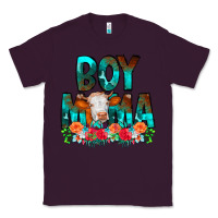 Plum Boy Mama Flowers Cow Classic Tee - CowCowDesign