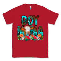 Red Boy Mama Flowers Cow Classic Tee - CowCowDesign
