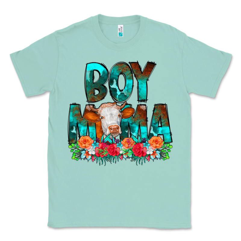Boy Mama Flowers Cow Classic Tee by CowCowDesign | Teevron
