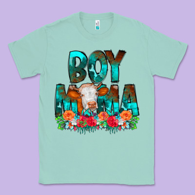 Boy Mama Flowers Cow Classic Tee Designed By Cowcowdesign