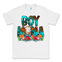 White Boy Mama Flowers Cow Classic Tee - CowCowDesign