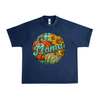 Navy pumpkin mama with background Urban Heavy Tee - BundleAndBundleShop