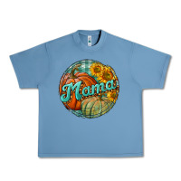 Pebble Blue pumpkin mama with background Urban Heavy Tee - BundleAndBundleShop