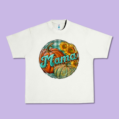Pumpkin Mama With Background Urban Heavy Tee Designed By Bundleandbundleshop