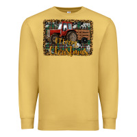 Antique Gold Merry Christmas Farm Tractor Premium Sweatshirt - RanaPortraitStore