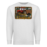 Oatmeal Heather Merry Christmas Farm Tractor Premium Sweatshirt - RanaPortraitStore