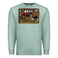 Seafoam Merry Christmas Farm Tractor Premium Sweatshirt - RanaPortraitStore