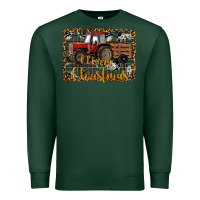 Sports Green Merry Christmas Farm Tractor Premium Sweatshirt - RanaPortraitStore