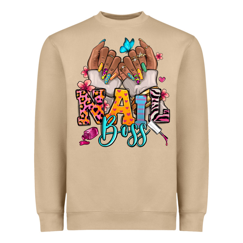 Afro Woman Nail Boss Heavyweight Sweatshirt by RanaPortraitStore | Teevron