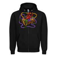 Black mardi gras craw fish king cake with leopard Zipper Hoodie - RanaPortraitStore