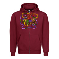 Burgundy mardi gras craw fish king cake with leopard Zipper Hoodie - RanaPortraitStore
