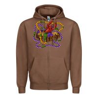 Chestnut mardi gras craw fish king cake with leopard Zipper Hoodie - RanaPortraitStore