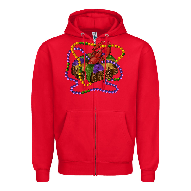 Mardi Gras Craw Fish King Cake With Leopard Zipper Hoodie by RanaPortraitStore | Teevron