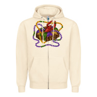 Sandshell mardi gras craw fish king cake with leopard Zipper Hoodie - RanaPortraitStore