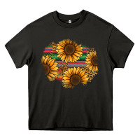 Asphalt sunflower leopard serape patch Heavy Core Tee - Jasminsmagicworld